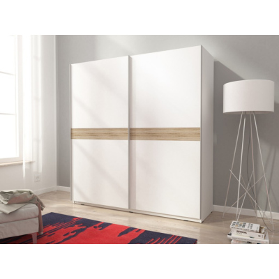 Šatní skříň 150 cm MELODY 6 - bílá / dub sonoma