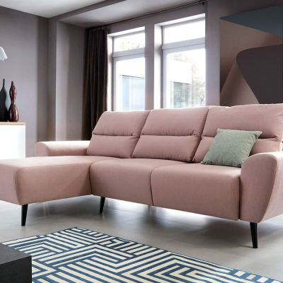 Rohová sedací souprava na nožičkách BOBO - růžová