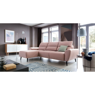 Rohová sedací souprava na nožičkách BOBO - růžová