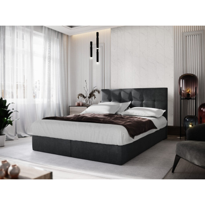 Čalouněná boxspringová postel 180x200 PURAM - černá