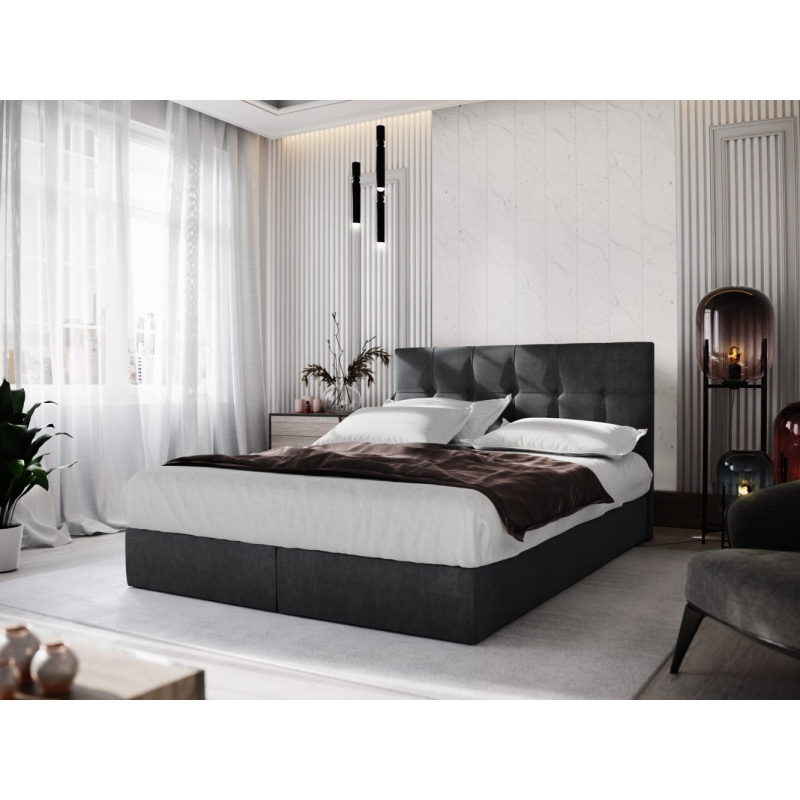 Čalouněná boxspringová postel 160x200 PURAM - černá