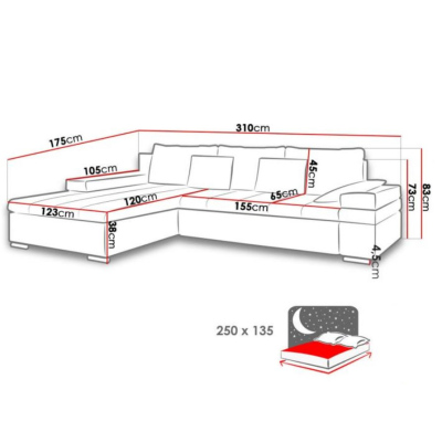 Rohová sedací souprava ZELMA - zelená 4, pravý roh