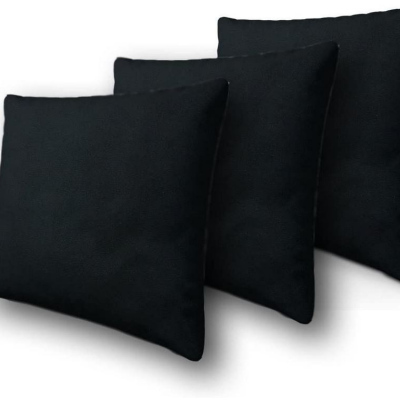 Set tří dekorativních polštářů ZANE - černá ekokůže