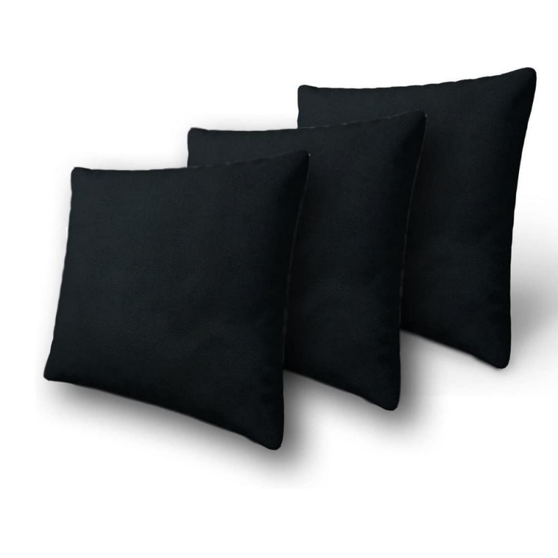 Set tří dekorativních polštářů ZANE - černá ekokůže