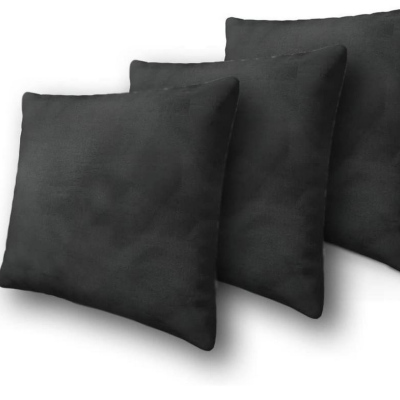 Set tří dekorativních polštářů ZANE - šedá ekokůže