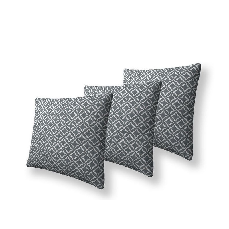 Set tří dekorativních vzorovaných polštářů ZANE - šedý / bílý 2