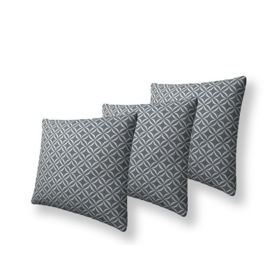 Set tří dekorativních vzorovaných polštářů ZANE - šedý / bílý 2