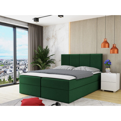 Kontinentální manželská postel 180x200 CARMELA - zelená + topper ZDARMA