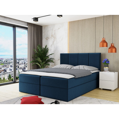 Kontinentální manželská postel 180x200 CARMELA - modrá + topper ZDARMA
