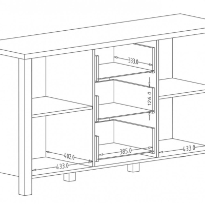 Kombinovaná komoda OKAL - appenzeller / černá