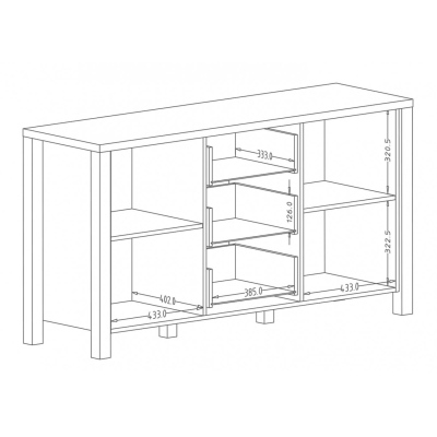 Kombinovaná komoda OKAL - appenzeller / černá