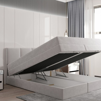 Čalouněná postel s úložným prostorem 140x200 PORSHA - šedá
