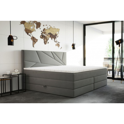 Čalouněná manželská postel 160x200 VEJNAR - šedá