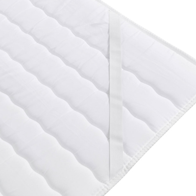 Boxpringová manželská postel 180x200 CLARA - bílá ekokůže + topper ZDARMA