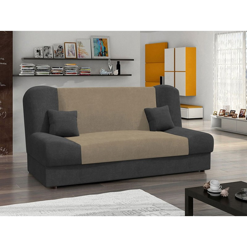 Rozkládací pohovka s úložným prostorem IRINA - šedá / béžová