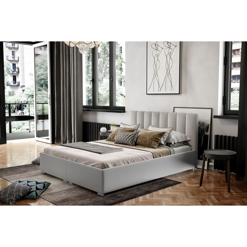 Čalouněná manželská postel s roštem 180x200 CEDRIK - šedá