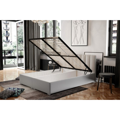 Čalouněná manželská postel s roštem 200x200 CEDRIK - šedá