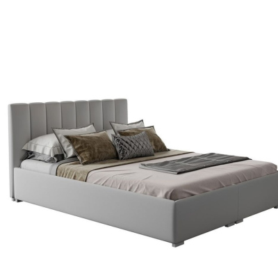 Čalouněná manželská postel s roštem 200x200 CEDRIK - šedá