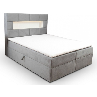 Čalouněná postel s úložným prostorem a šuplíky 140x200 CHARLIE - modrá
