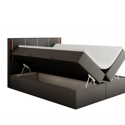 Čalouněná manželská postel s čelem 140x200 PURAM - šedá