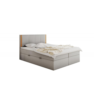 Čalouněná manželská postel s čelem 160x200 PURAM - světle šedá