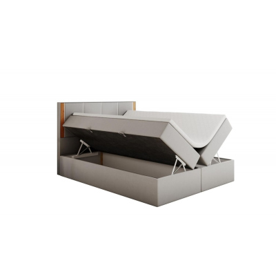 Čalouněná manželská postel s čelem 200x200 PURAM - světle šedá