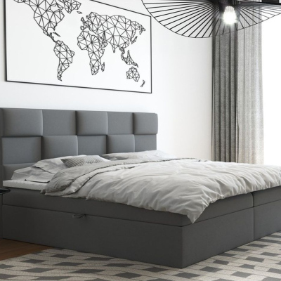 Čalouněná postel s úložným prostorem 140x200 SCOTTY - šedá