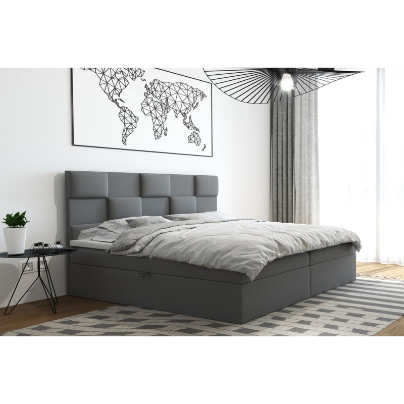 Čalouněná postel s úložným prostorem 160x200 SCOTTY - šedá