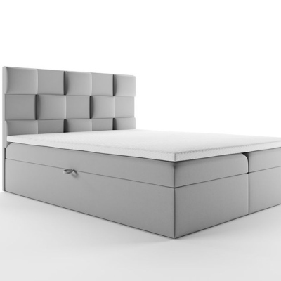 Čalouněná postel s úložným prostorem 180x200 SCOTTY - světle šedá