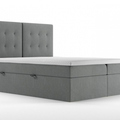Manželská čalouněná postel 140x200 GUSTAVE - šedá
