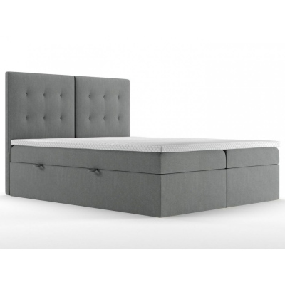 Manželská čalouněná postel 160x200 GUSTAVE - šedá
