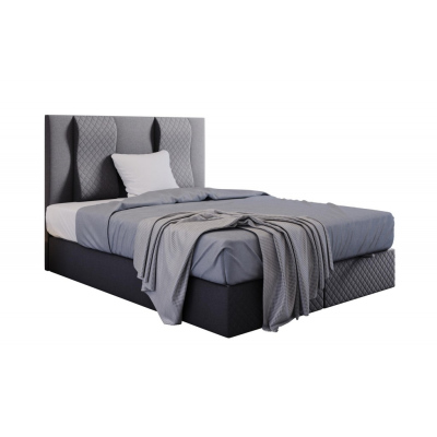 Prošívaná manželská postel s vysokým čelem 140x200 BARBI - šedá