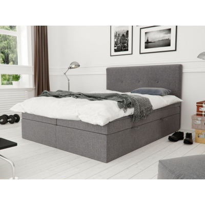 Čalouněná postel s úložným prostorem 180x200 LAKOTA - šedá