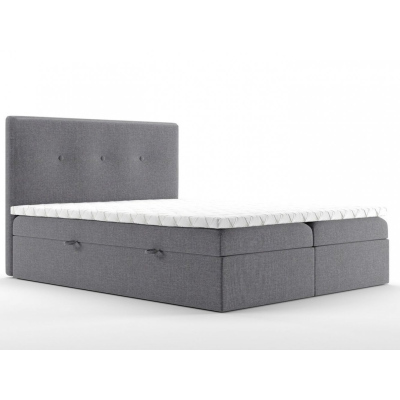 Čalouněná postel s úložným prostorem 180x200 LAKOTA - šedá