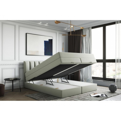 Čalouněná manželská postel 160x200 GILARD - šedá