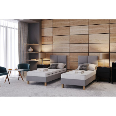 Hotelová postel 90x200 DENI - šedá