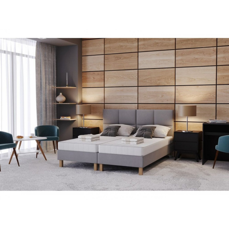 Hotelová postel 140x200 DENI - šedá