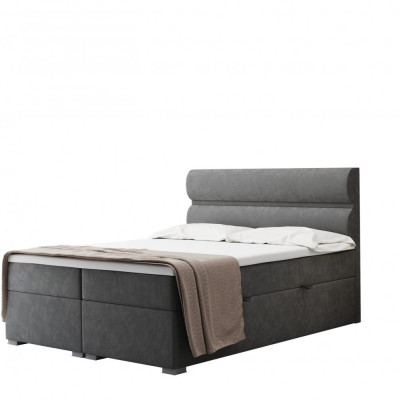 Boxspringová manželská postel PALMIRA 180x200 - šedá