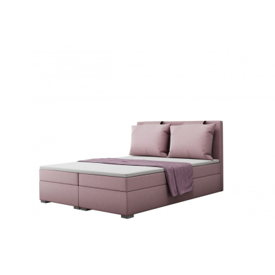 Pohodlná boxspringová manželská postel LEONTYNA 180x200 - růžová