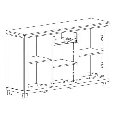 Třídveřová komoda EROL - abisko ash / dub lefkas