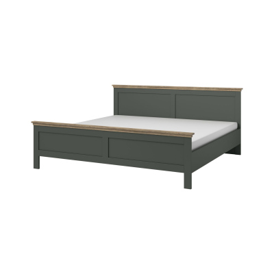 Moderní postel 160x200 EROL - zelená / dub lefkas