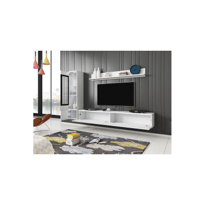 Obývací stěna WANDA 1 - dub wotan / lesklá bílá