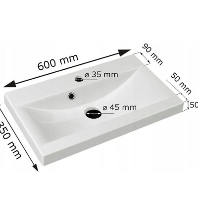 Koupelnová sestava s umyvadlem WINNA - šedý modřín bodega / lesklá bílá + baterie Platino ZDARMA