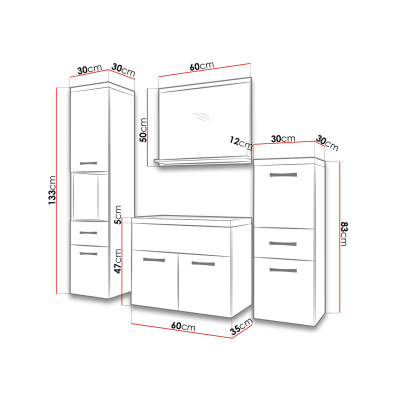 Koupelnová sestava s umyvadlem WINNA - bílá + sifon a baterie Platino ZDARMA
