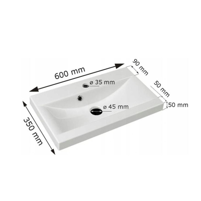 Koupelnová sestava s umyvadlem WINNA - bílá + sifon a baterie Platino ZDARMA