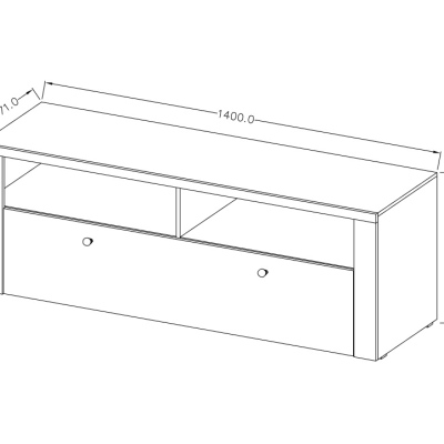 Televizní stolek s výklenky LEONOR - satin nussbaum / touchwood