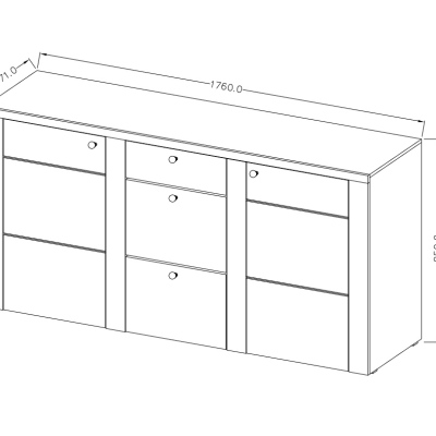 Dvoudveřová komoda LEONOR - dub riviera