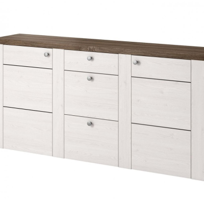 Dvoudveřová komoda LEONOR - sibiu larche / dub sonoma lanýž