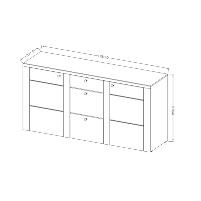 Dvoudveřová komoda LEONOR - sibiu larche / dub sonoma lanýž