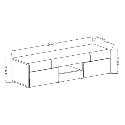 Televizní stolek se šuplíky COLORADO - bílý